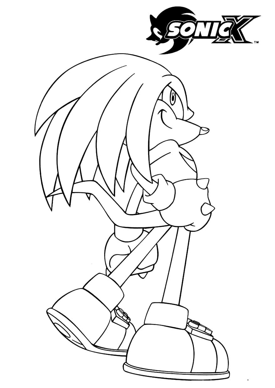 Sonic x knuckles the echidna coloring page