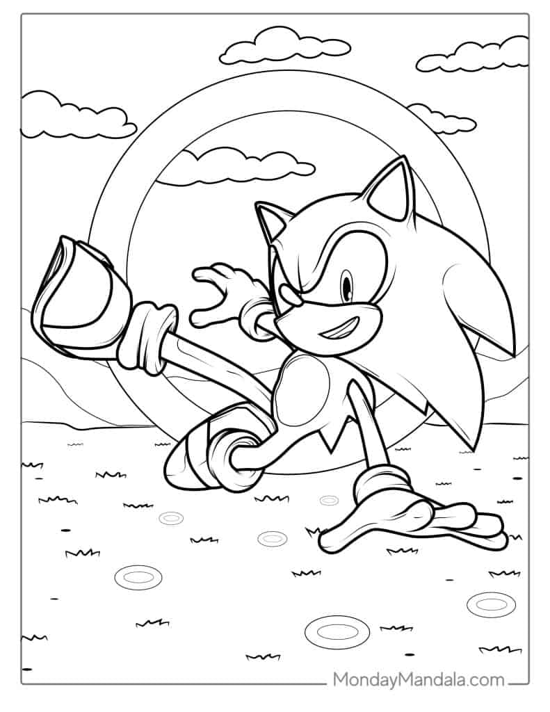 Sonic coloring pages free pdf printables