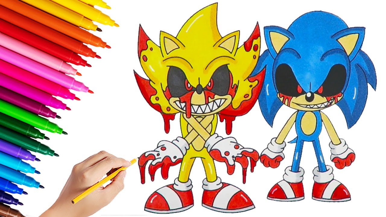 Sonicexe coloring pages drawing and coloring super sonicexe