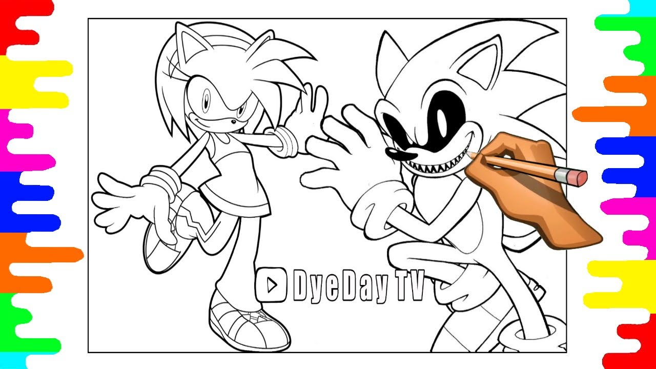 Ð sonic exe coloring pages amy rose exe coloring page