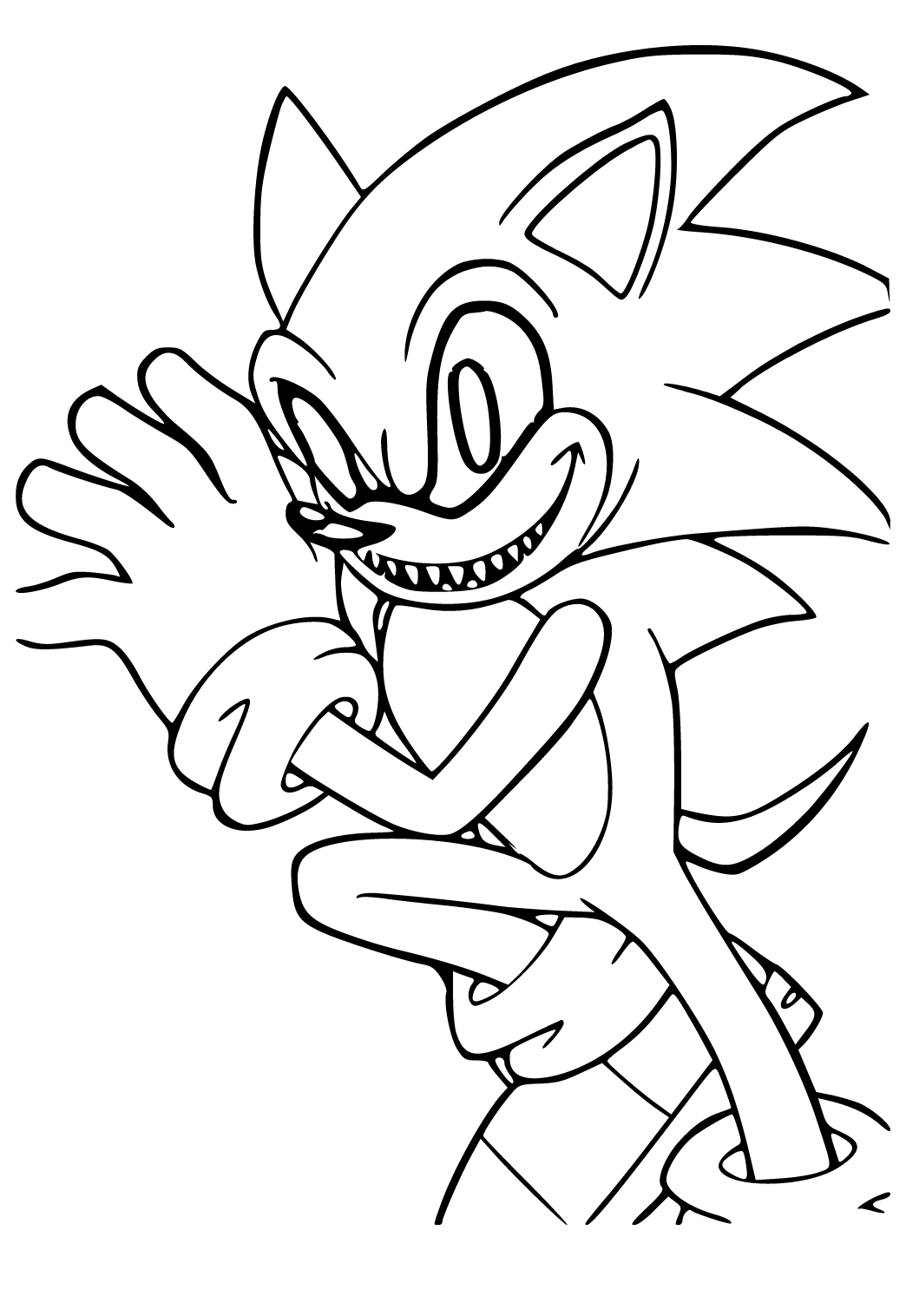 Free printable sonic exe run coloring page for adults and kids