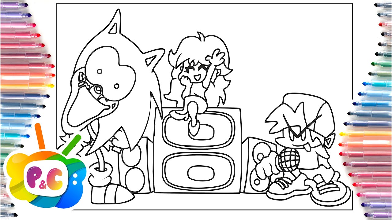 Sonic exe coloring pagesonic vs friday night funkinsyn cole