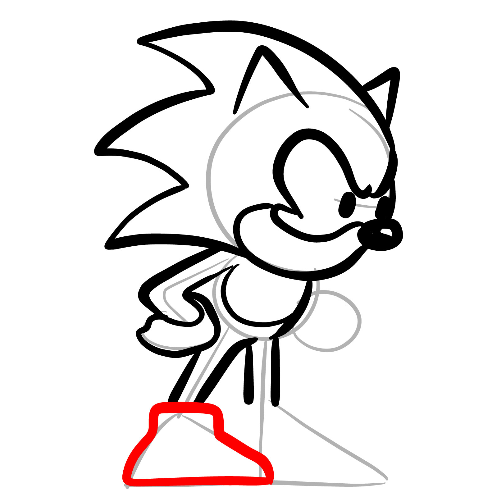 How to draw dorkly sonic from fnf