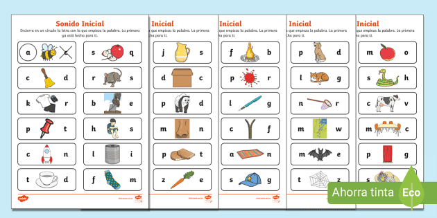 Ficha de actividad sonido inicial teacher made