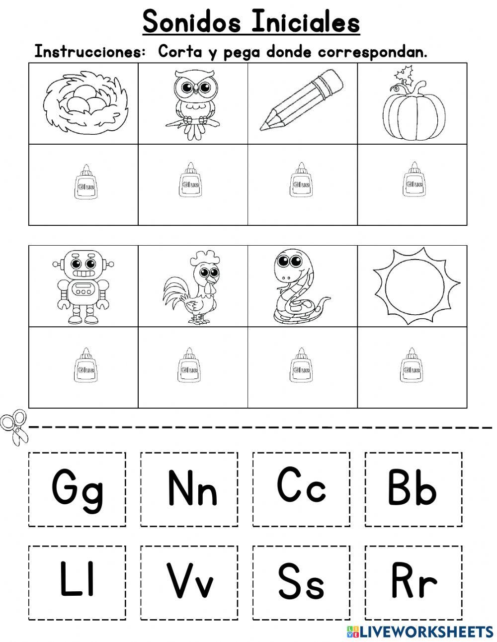 Sonidos iniciales online exercise for live worksheets