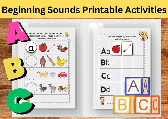 Actividades imprimibles con sonidos iniciales las hojas de
