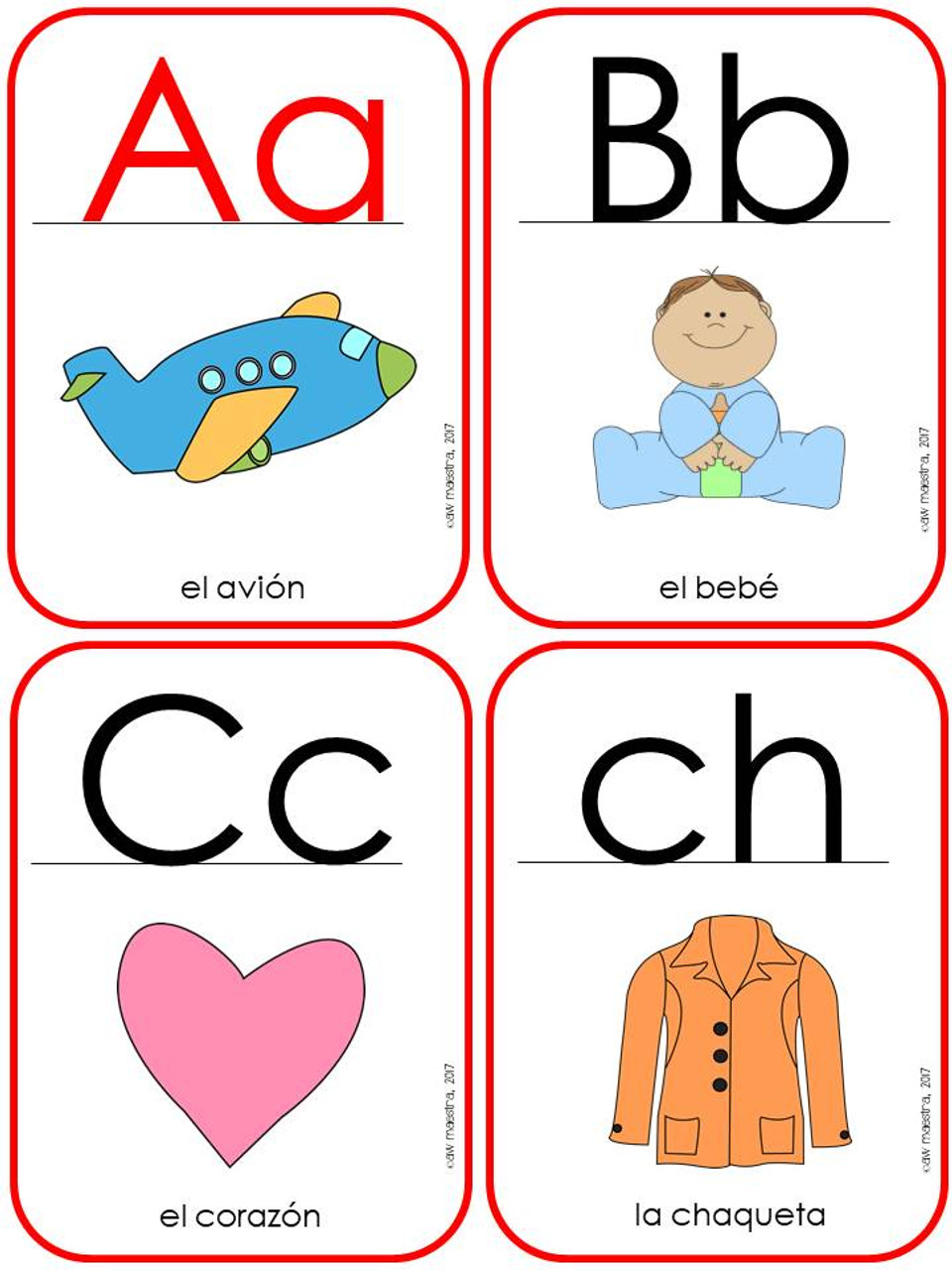 Spanish alphabet posters abc flash cards initial sounds chart