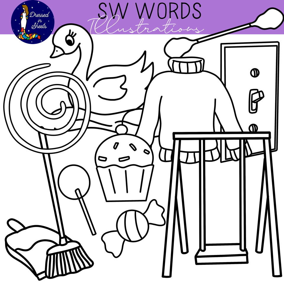 Sw words clip art made by teachers