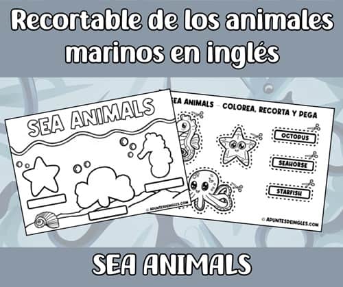 Sopa de letras de los animales marinos en inglãs para imprimir apuntes de inglãs