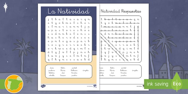 Sopa de letras la natividad teacher made