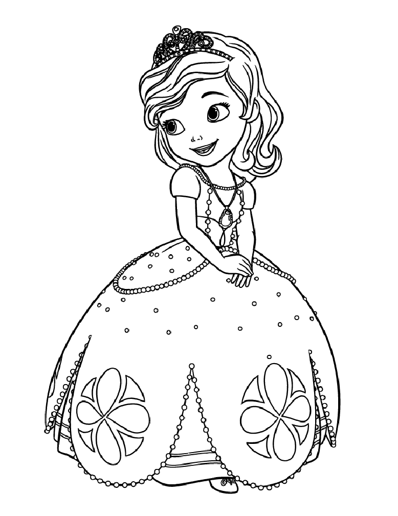 Princess sofia disney coloring pages for kids