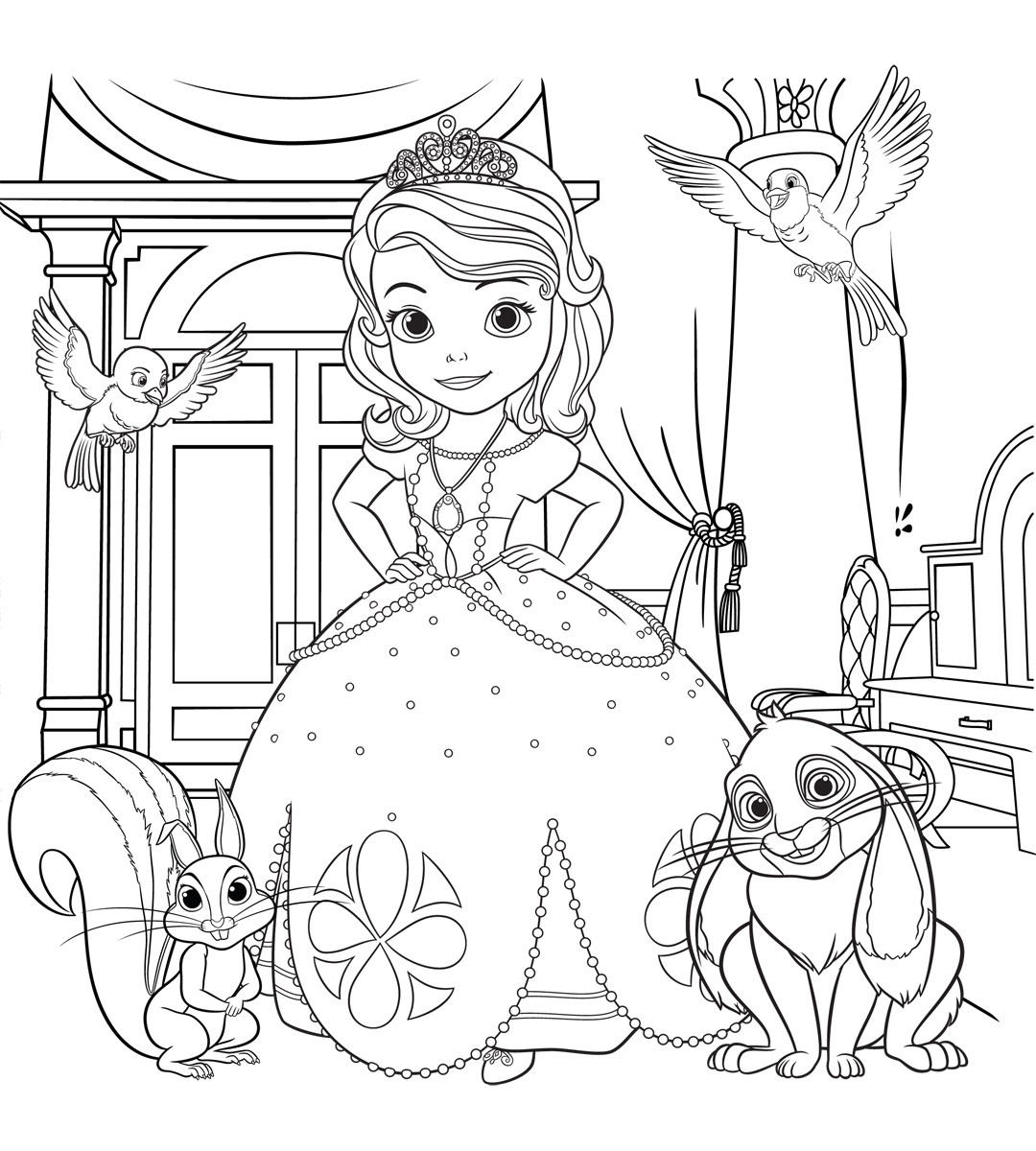 Sofia the first coloring pages for girls to print for free