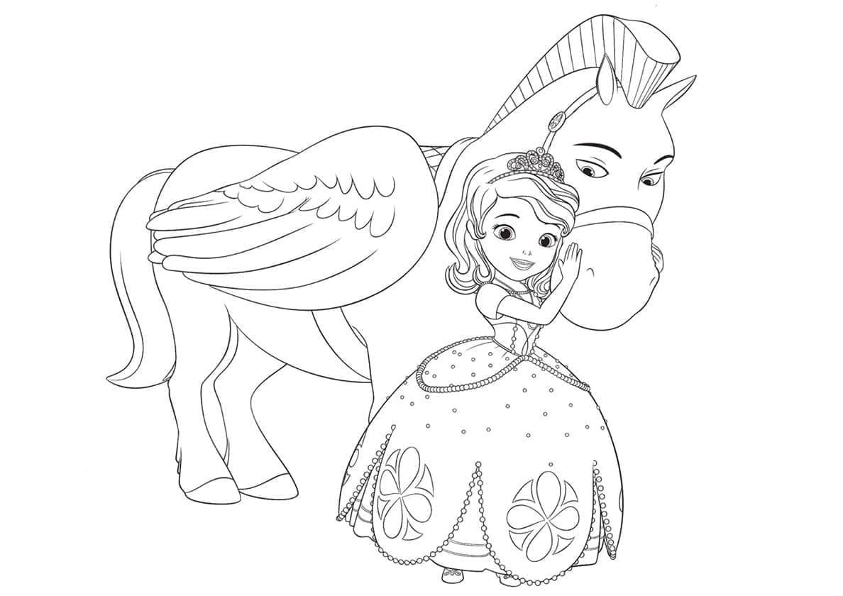 Sofia and minimus coloring page