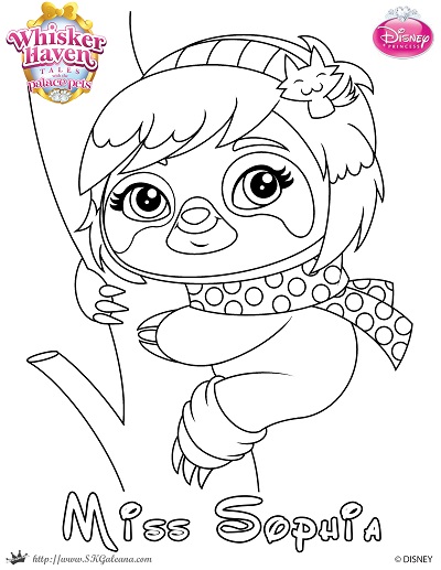 Whisker haven tales coloring page of miss sophia â