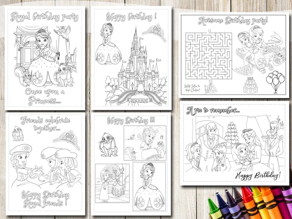 Princess sofia coloring pages instant download princess sofia party favors princess sofia birthday favor princess sofia coloring book