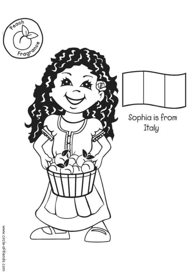 Coloring page sophia from italy