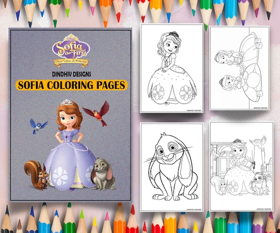 Sofia the princes coloring pages pages for kids and adults digital delivery easy to print