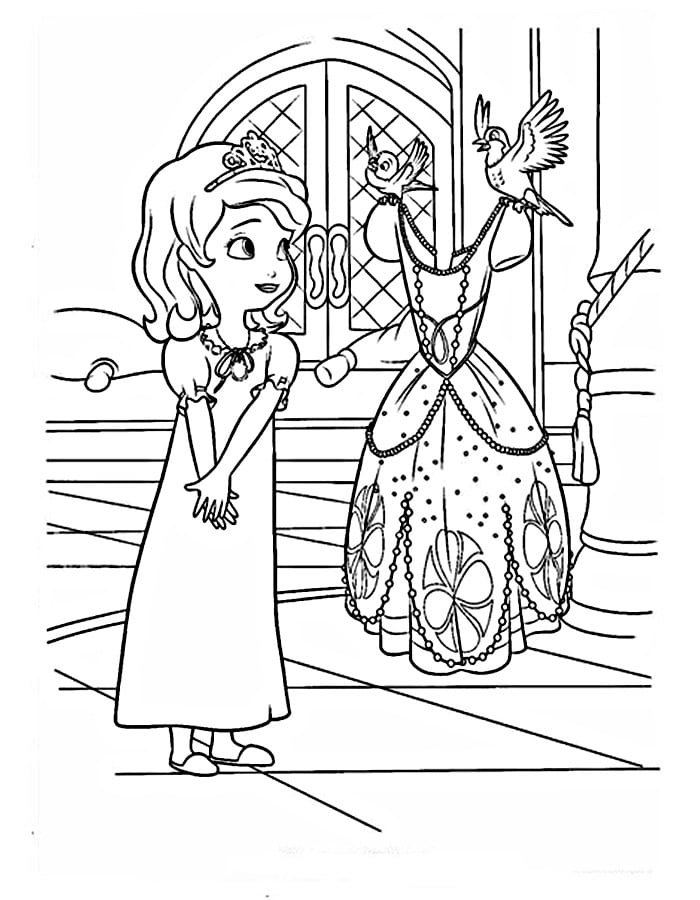 Princess sofia in the palace coloring page