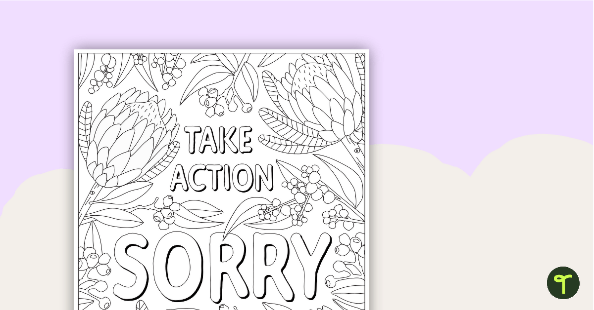 National sorry day â mindfulness colouring sheet teach starter