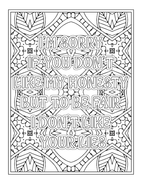 Premium vector swear word quotes coloring pages for coloring book