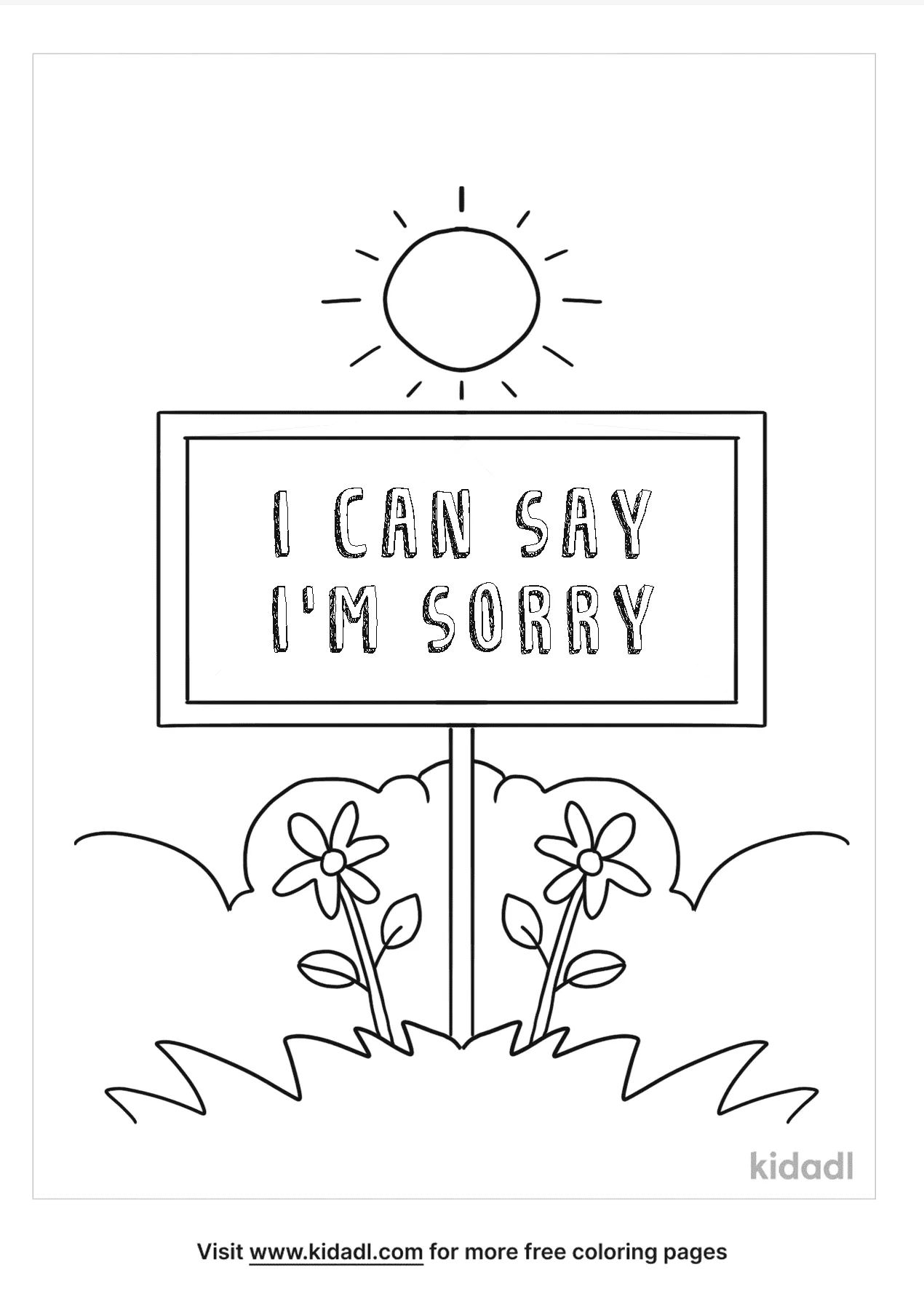 Free i can say im sorry coloring page coloring page printables