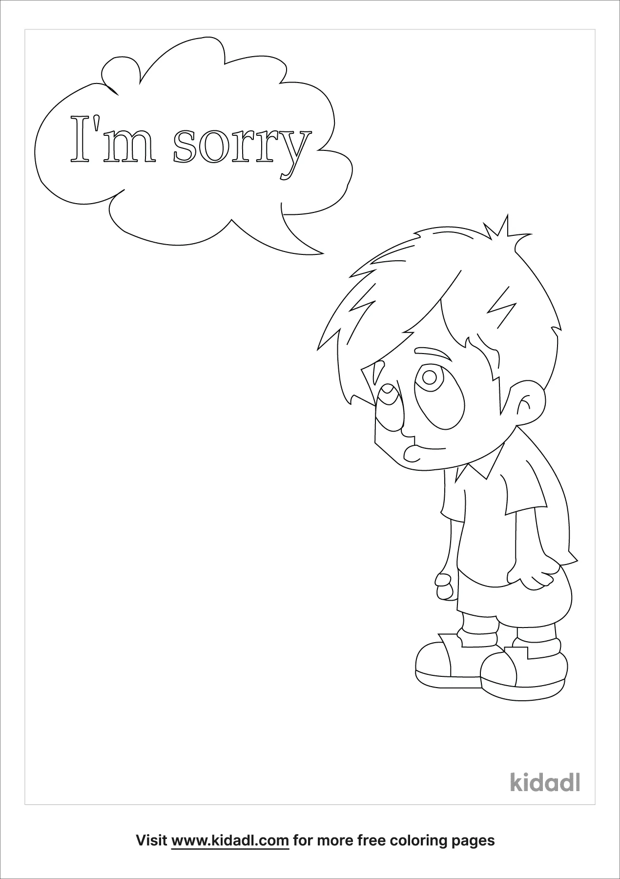 Free im sorry coloring page coloring page printables