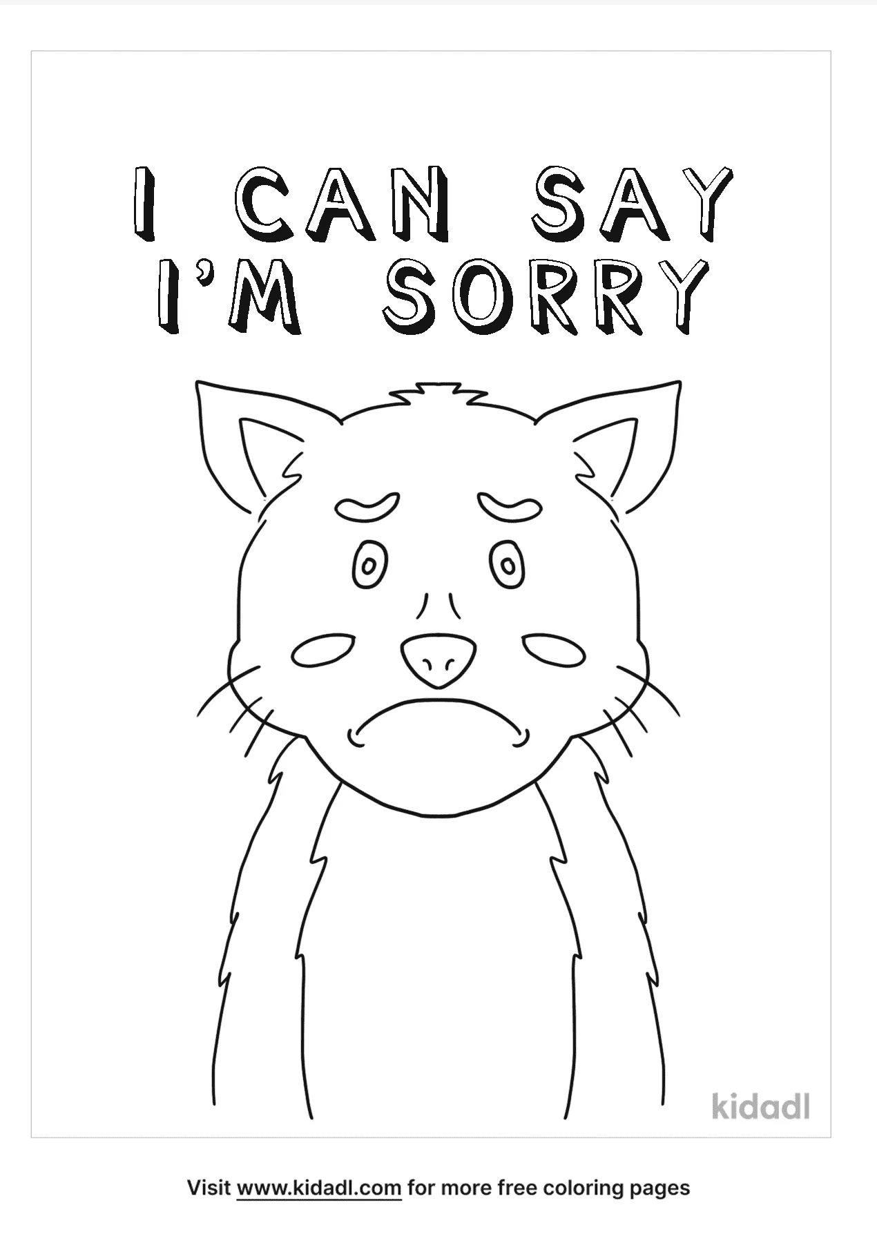 Free i can say im sorry coloring page coloring page printables