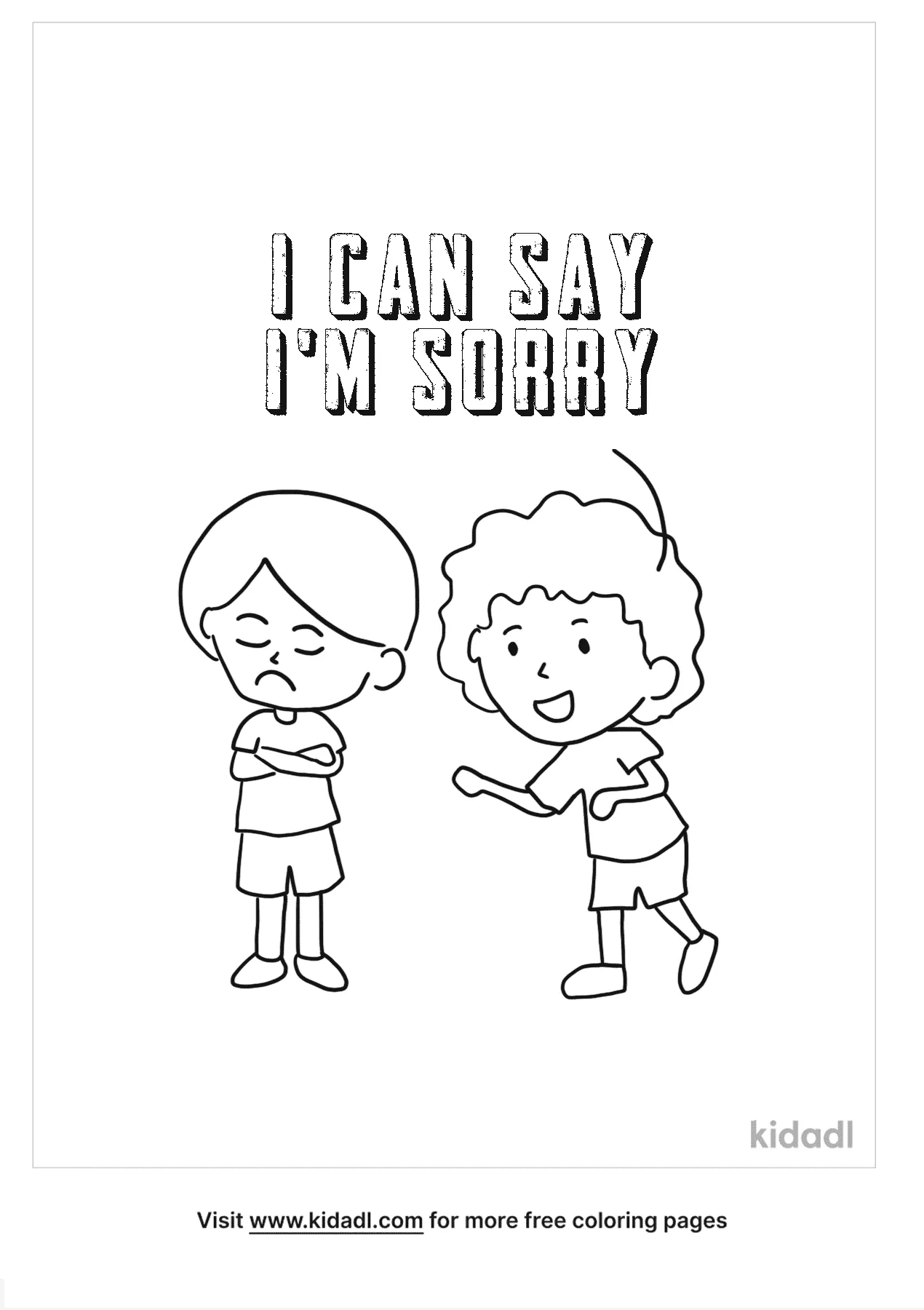 Free i can say im sorry coloring page coloring page printables