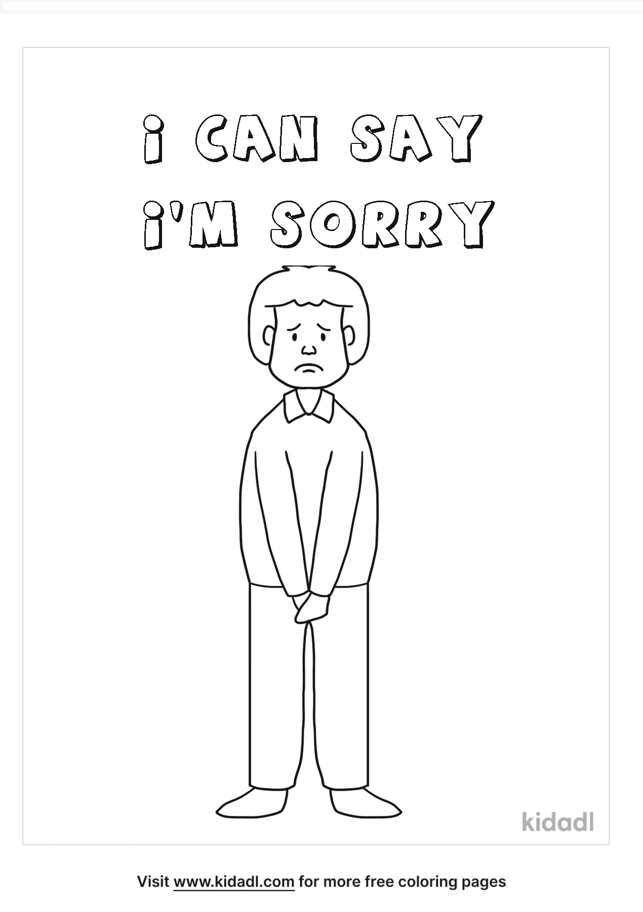 Free i can say im sorry coloring page coloring page printables