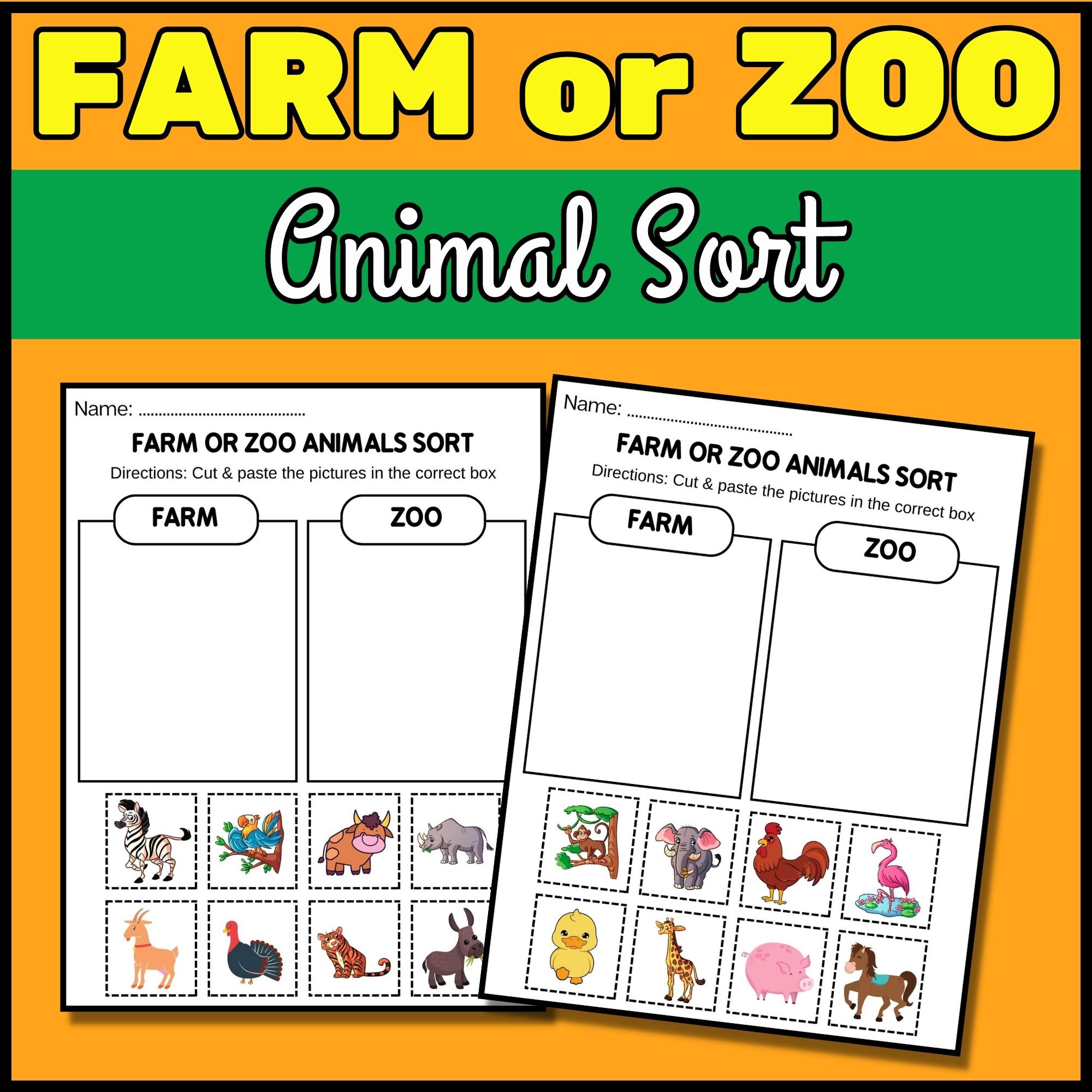 Farm animals activity bundle