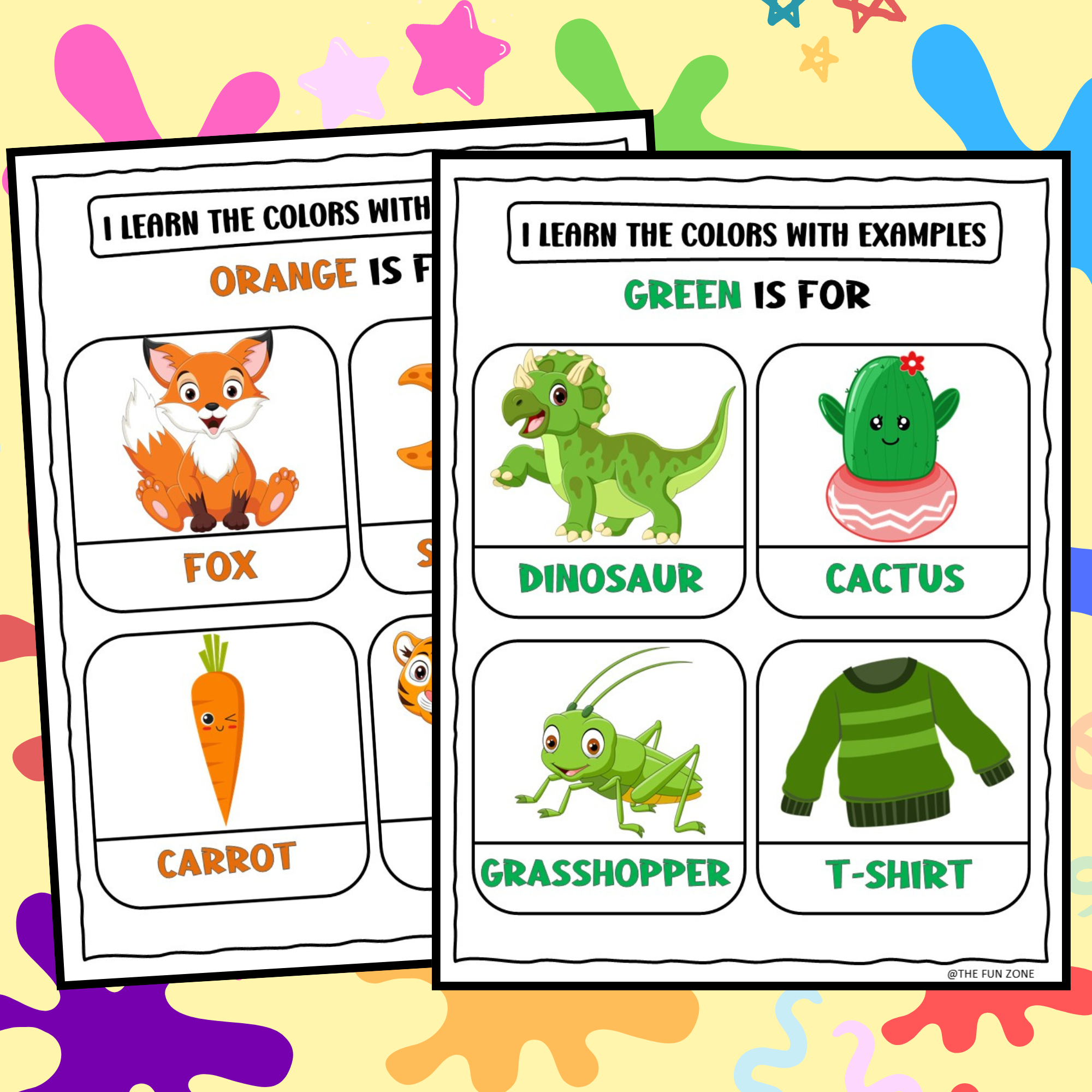 Color sorting worksheets and coloring pages for kids to learn the colors made by teachers