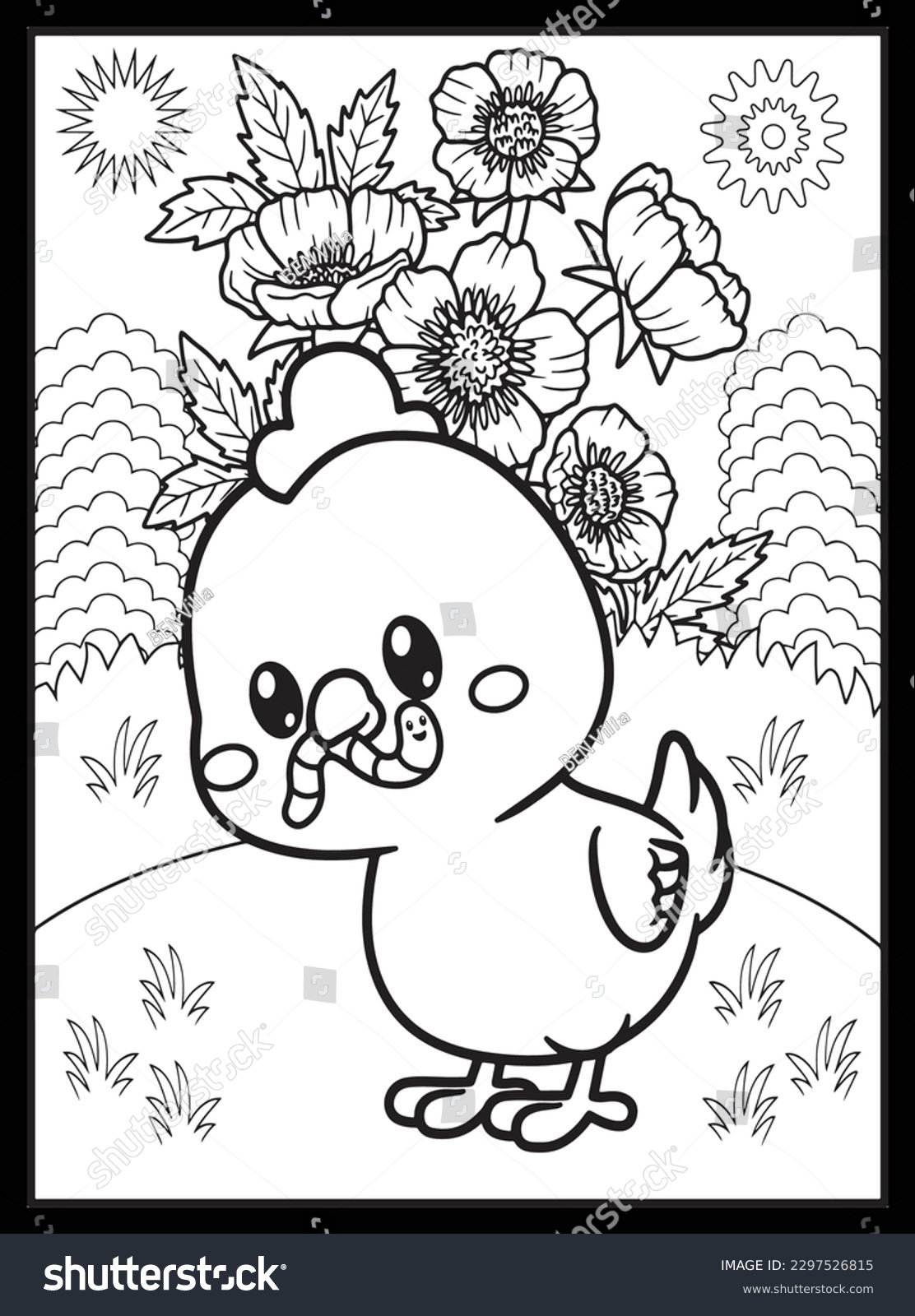 Farm animals coloring pages kids stock