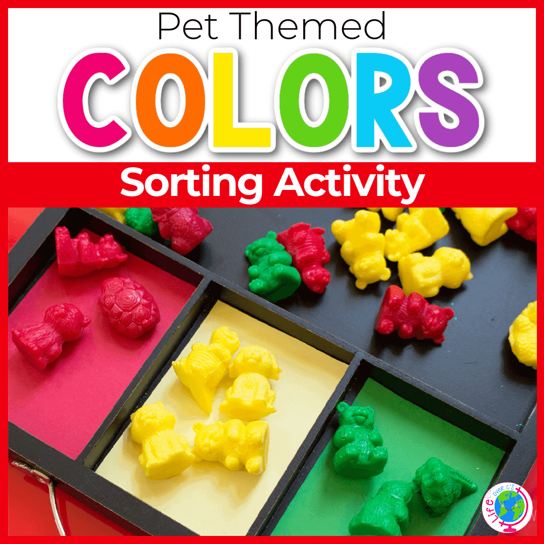 Animal counters color sorting tray
