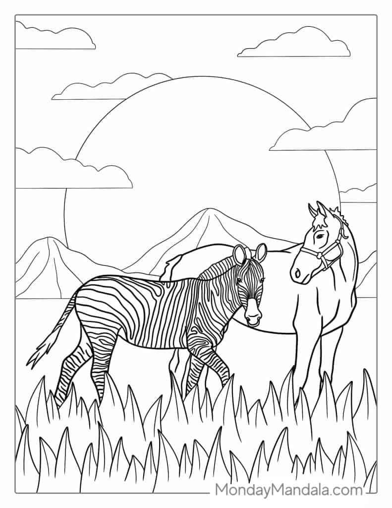 Zebra coloring pages free pdf printables