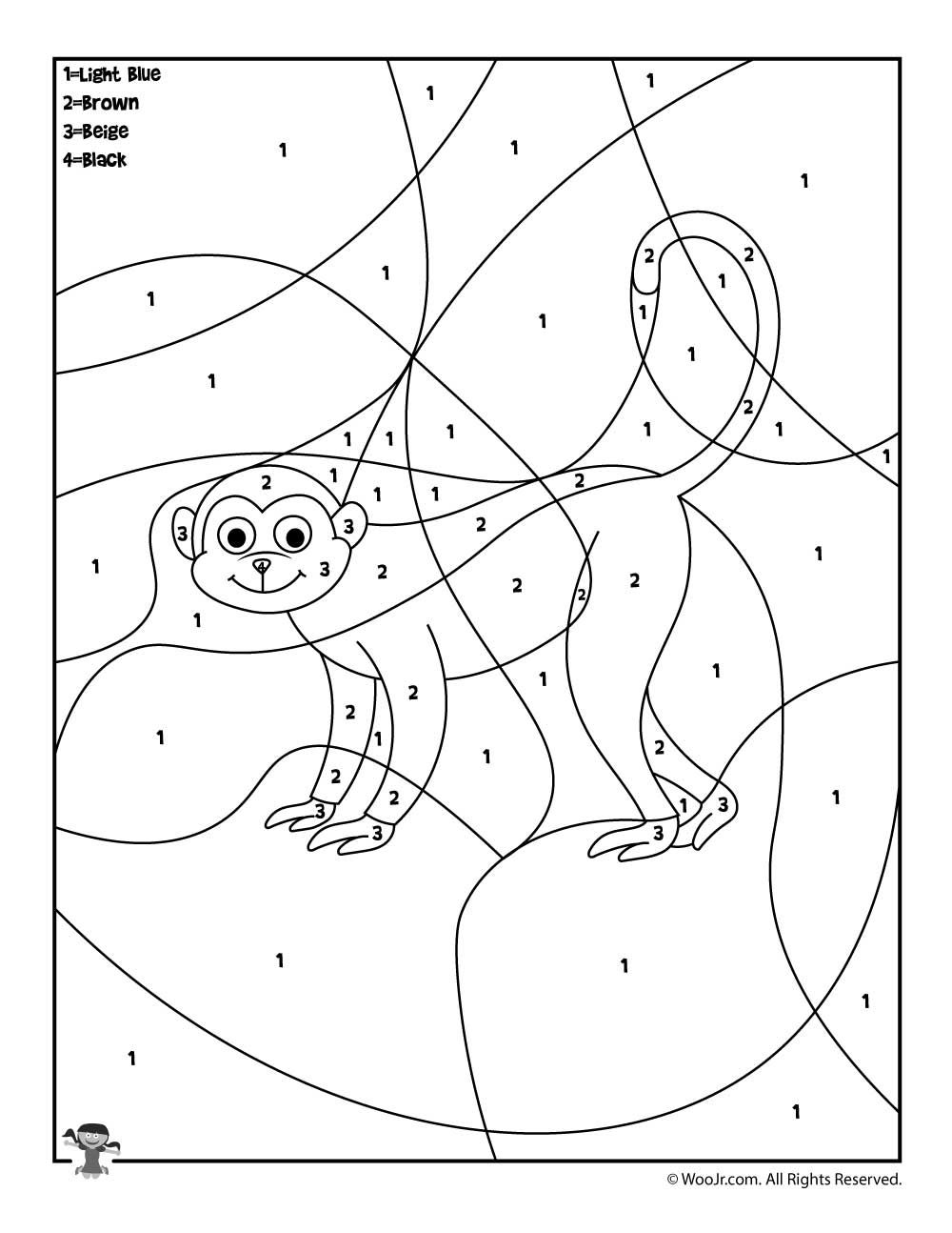 Preschool color by number animal coloring pages woo jr kids activities childrens publishing animal coloring pages preschool colors coloring pages