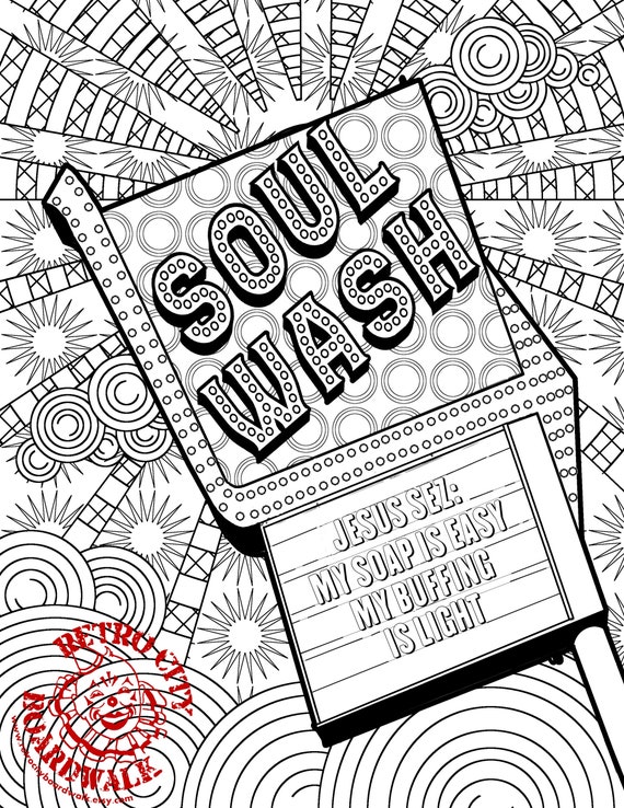 Soul wash adult coloring pages coloring for grown ups instant download printable coloring pages