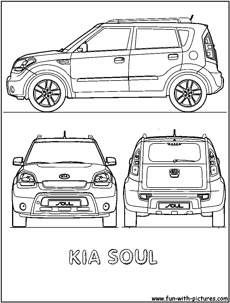 Kia soul coloring page