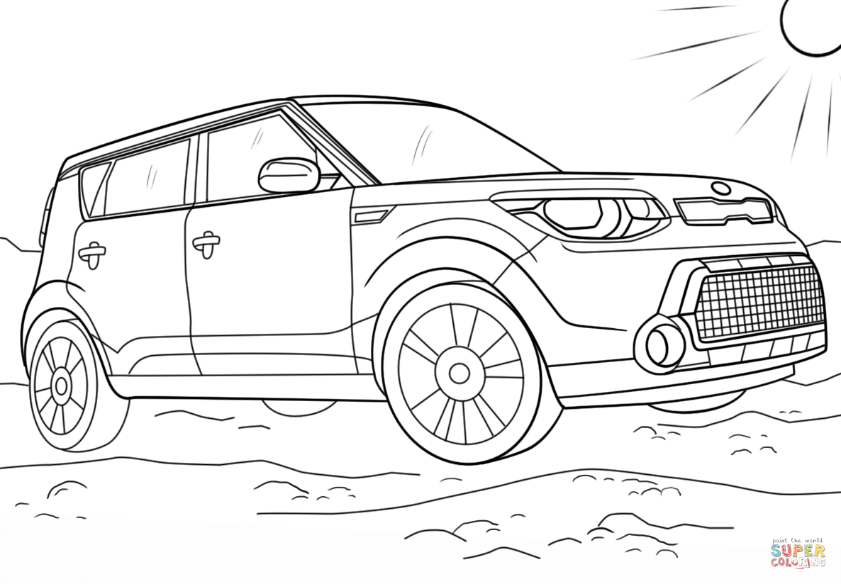 Kia soul coloring page free printable coloring pages