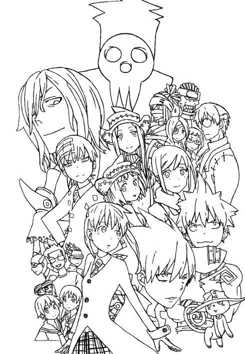 Drawing from soul eater coloring page