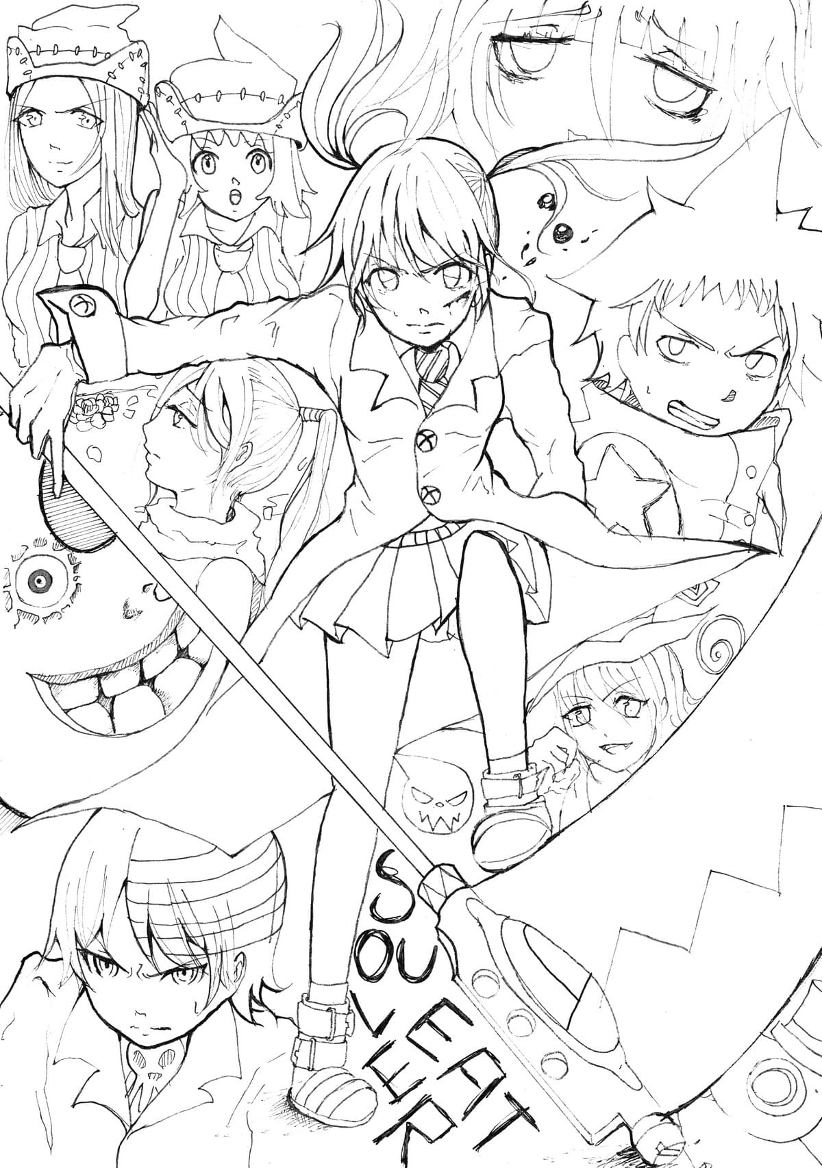 Soul eater coloring pages