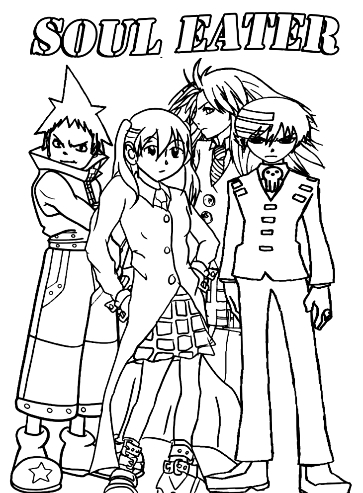 Drawing from soul eater coloring page