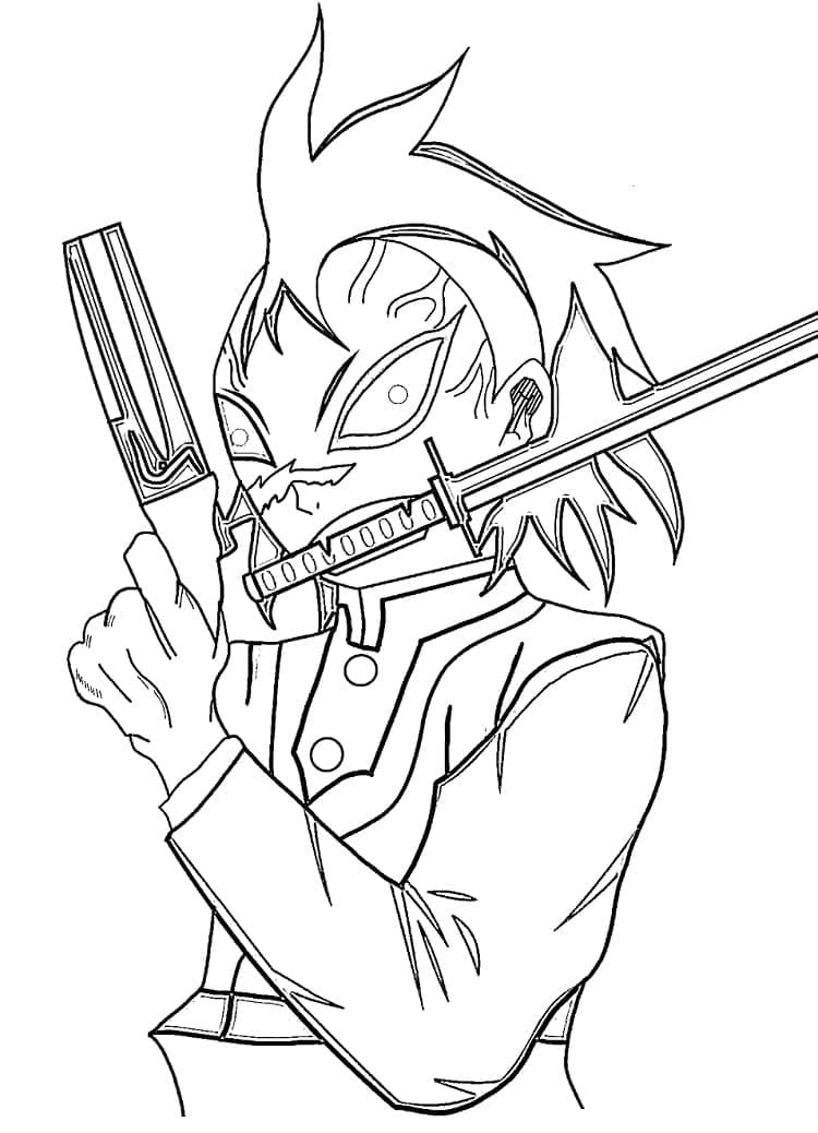 Funny genya coloring page