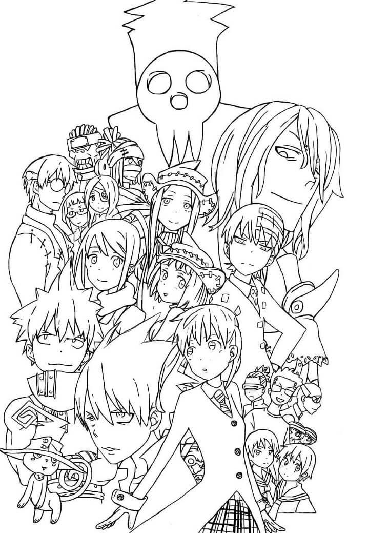 Soul eater coloring pages printable for free download