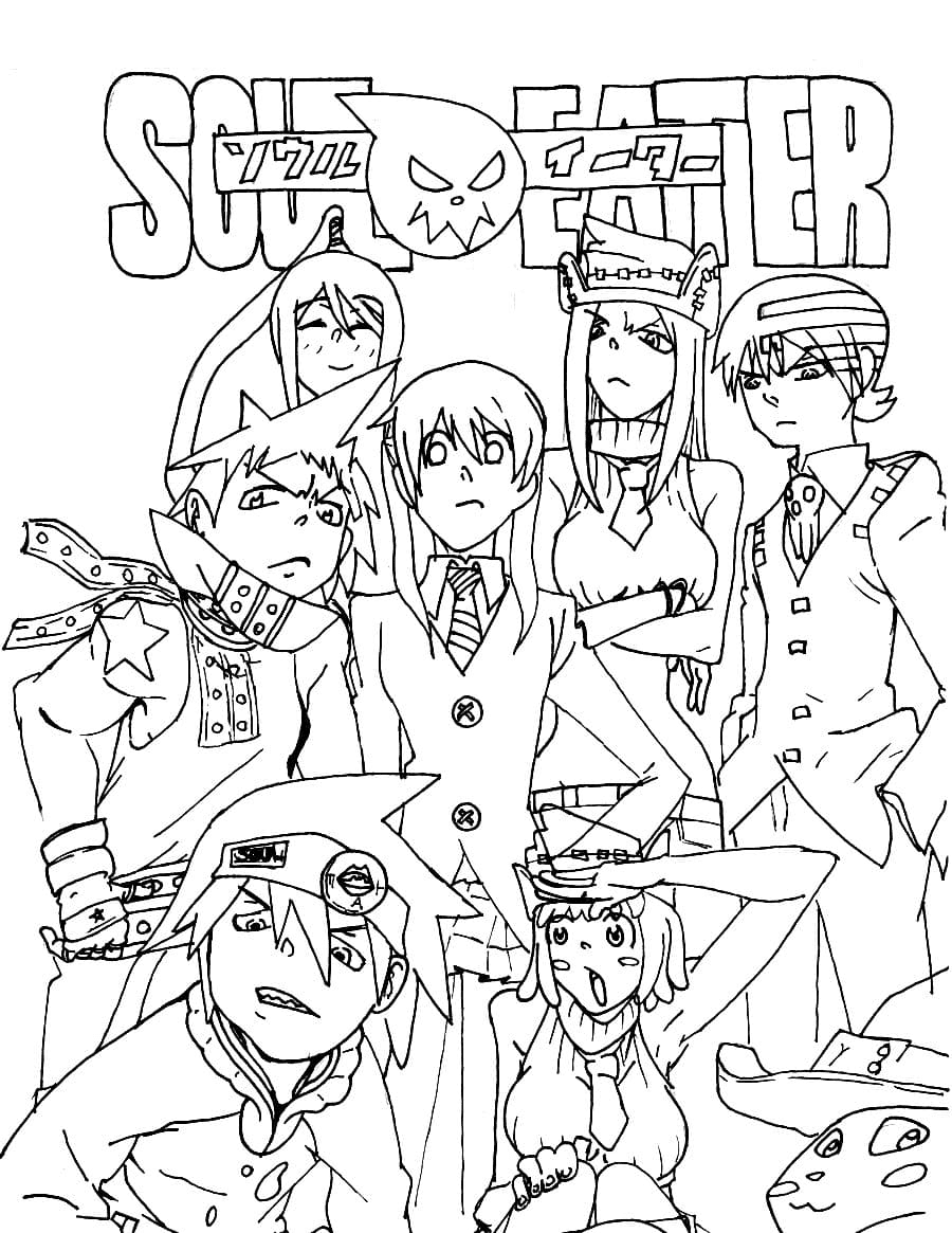 Soul eater coloring pages printable for free download