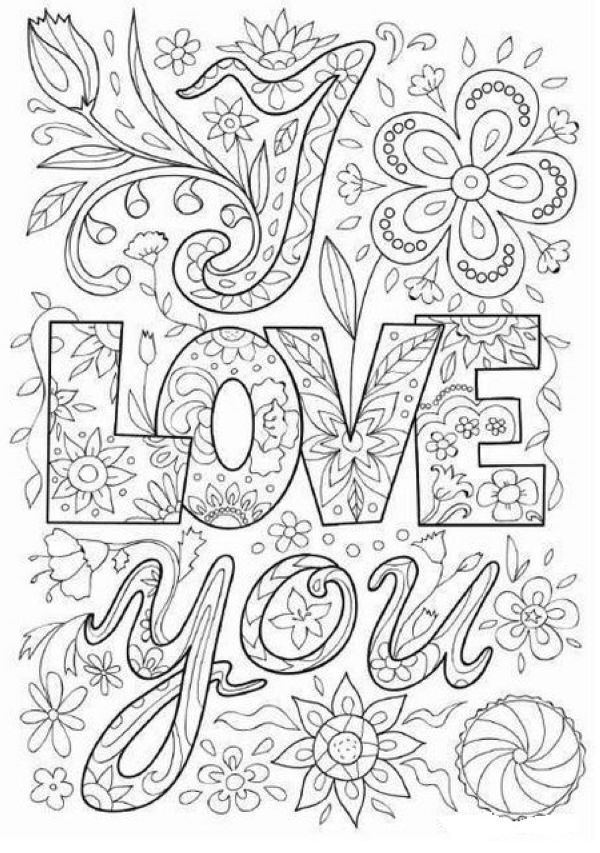 Romantic love quote coloring pages printable pdf