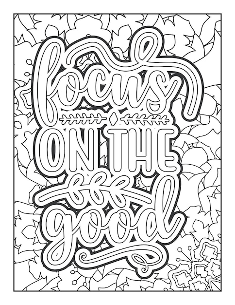 Premium vector motivational quotes coloring page inspirational quotes coloring page