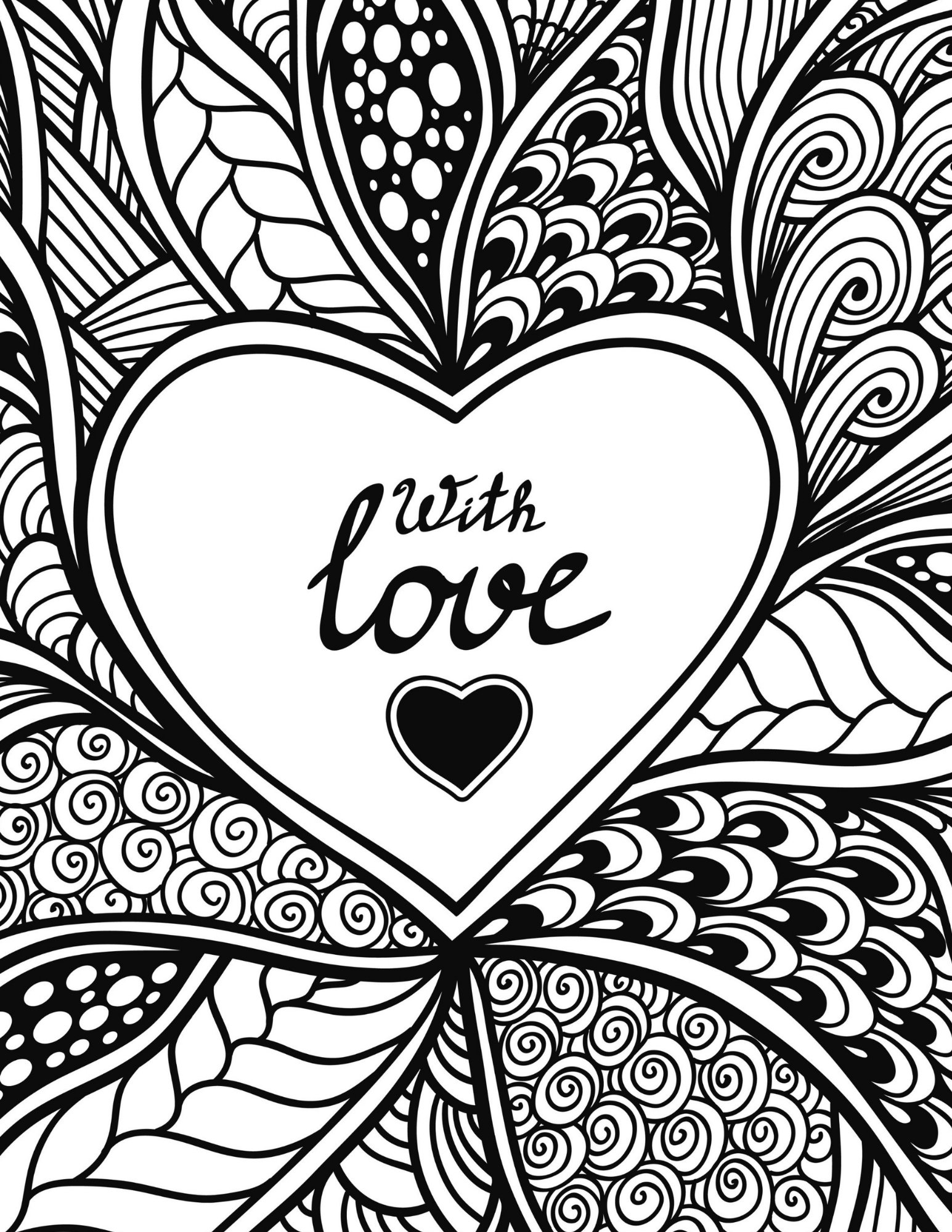 Love conquers all soulmate couple adult coloring book digital download