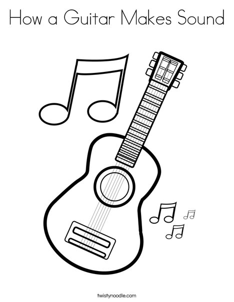 How a guitar makes sound coloring page