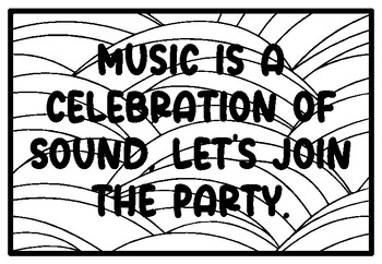 Music is a celebration of sound lets join the party music coloring pages