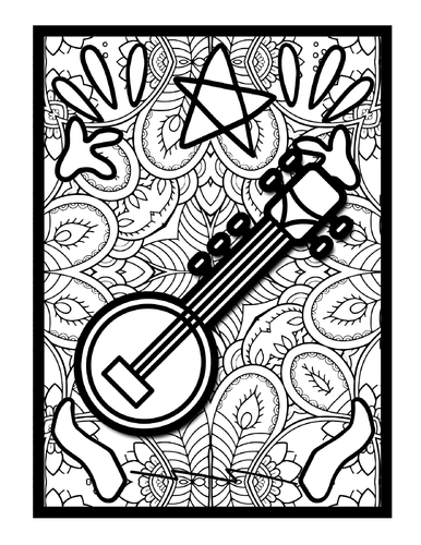 Sitar mindfulness mandala coloring pages music coloring printable sheets pdf teaching resources